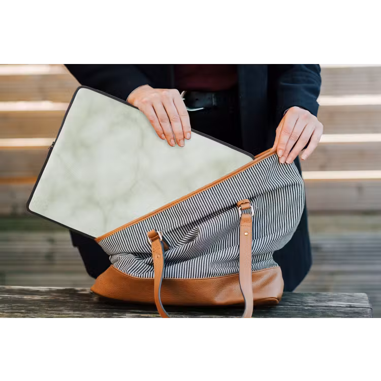 Groen - Marmer - Aders laptophoes neopreen klein 279 -tas