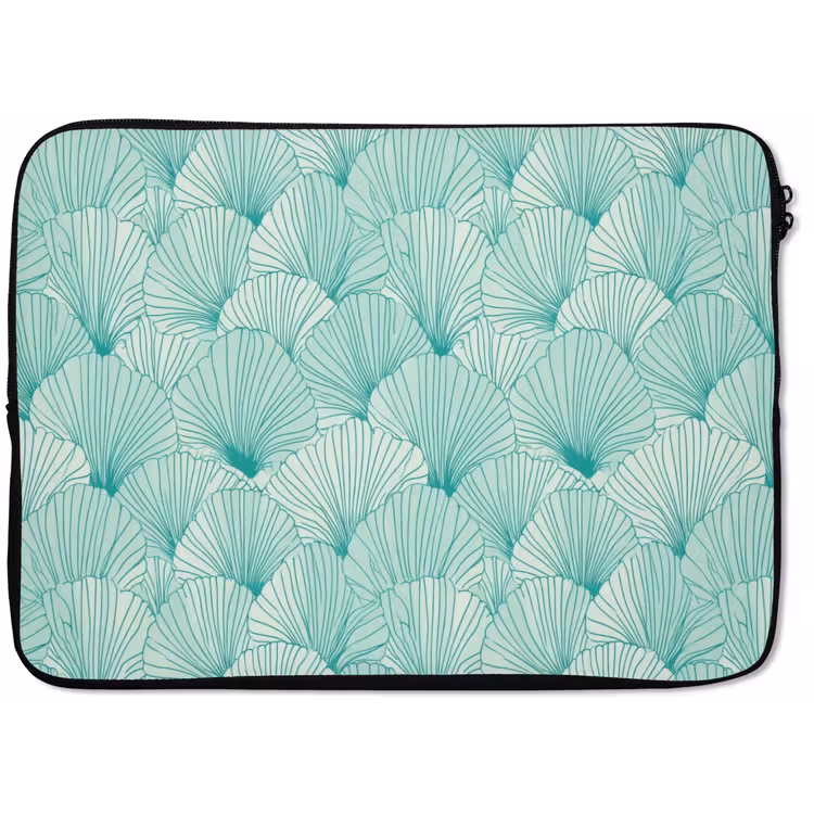 Groen - Wit - Ginko - Getekend - Textuur laptophoes neopreen klein 279 -zkaufland3dotto