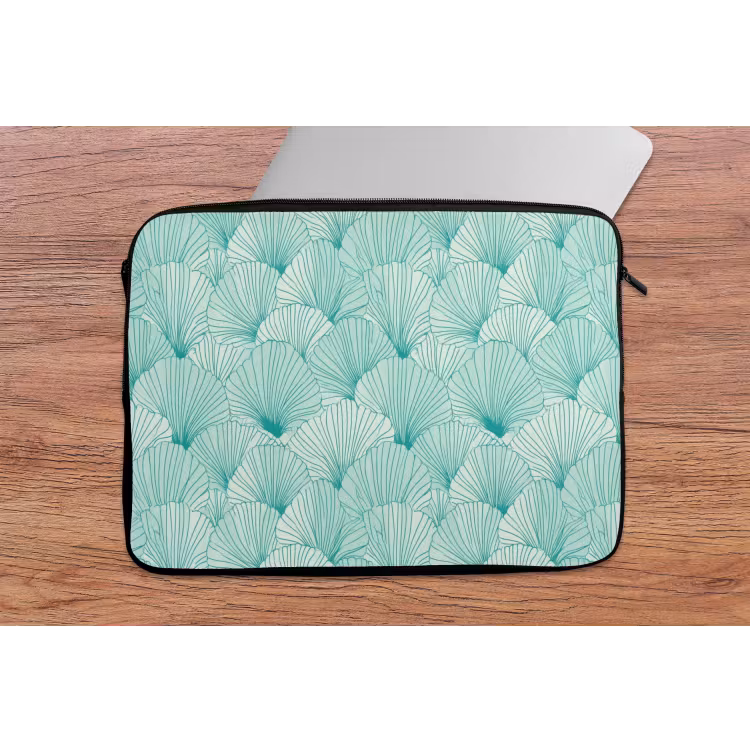 Groen - Wit - Ginko - Getekend - Textuur laptophoes neopreen klein 279 -tafel
