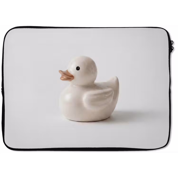 Badeend - Minimalistisch - Wit laptophoes neopreen klein -zkaufland3dotto