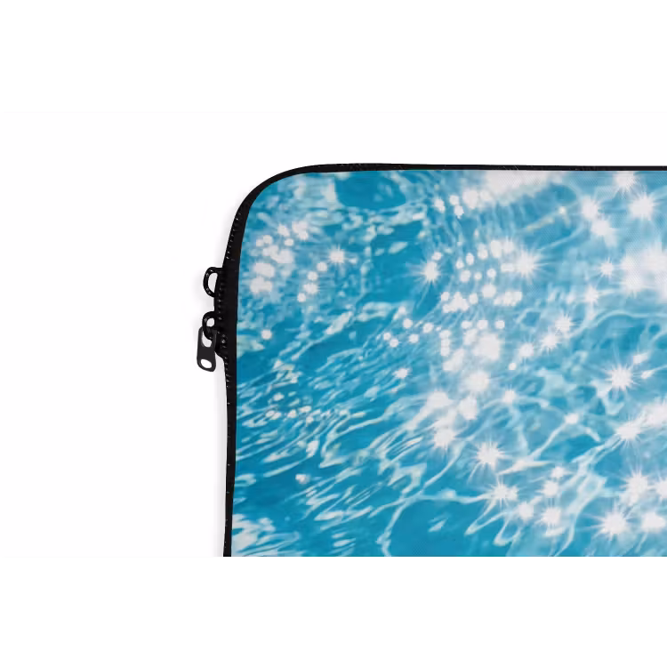 Badeend - Dobberen - Blauw laptophoes neopreen klein -detail