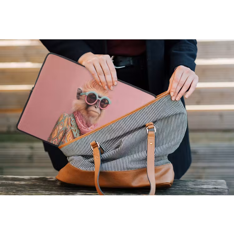 Sjaal - Aap - Zonnebril - Jasje laptophoes neopreen klein -tas