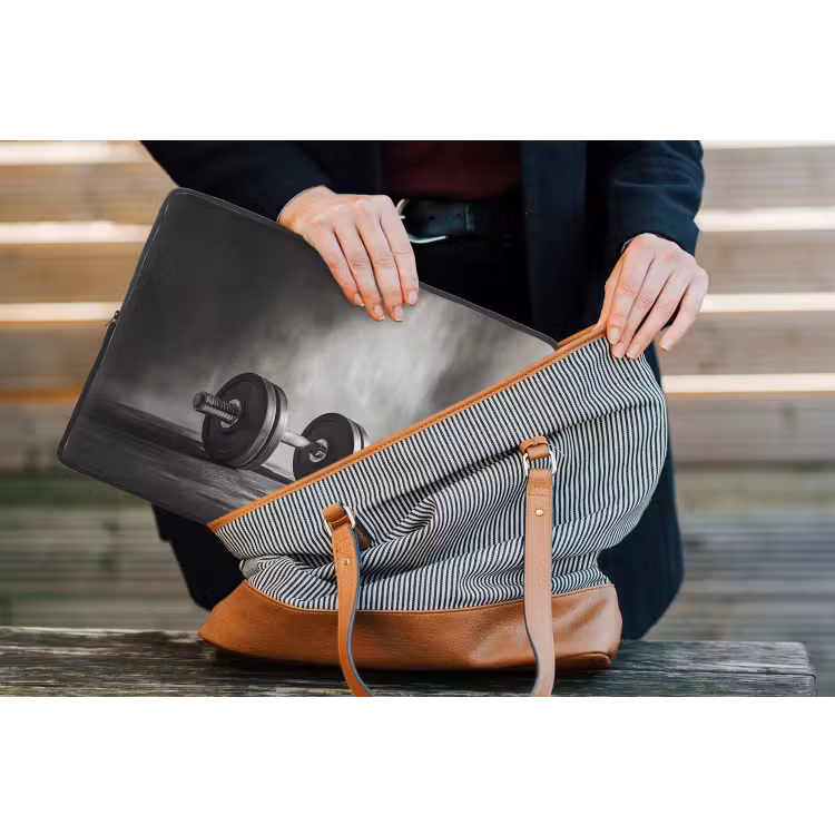 Halter - Gewichten - Zwart laptophoes neopreen klein -tas