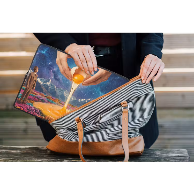Laptop hülle - Hände – Ei – Surrealismus - Handen - Ei - Surrealisme laptophoes neopreen klein