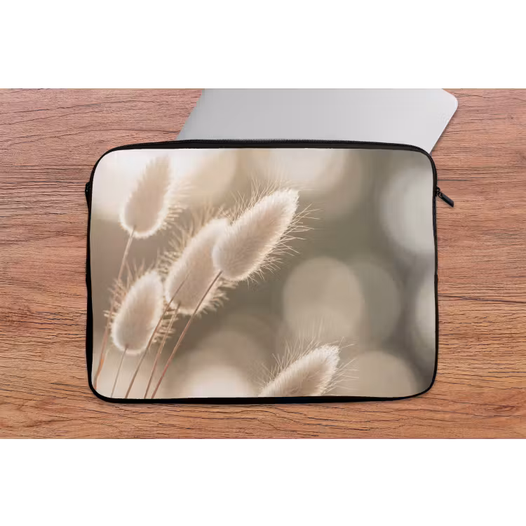 Hazestaartgras - Wit - Zonlicht laptophoes neopreen klein -tafel