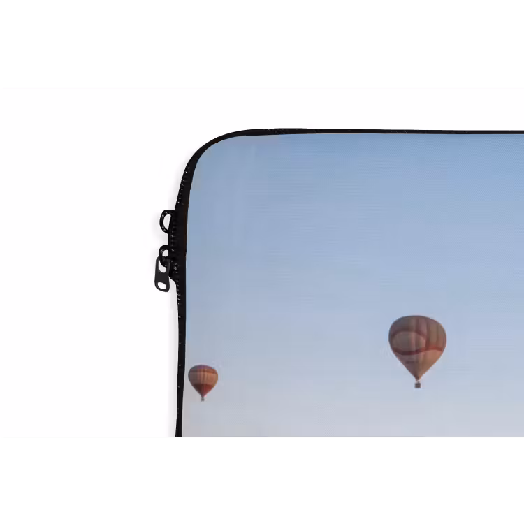 Luchtballonnen - Rotsen - Zonsopgang laptophoes neopreen klein -detail