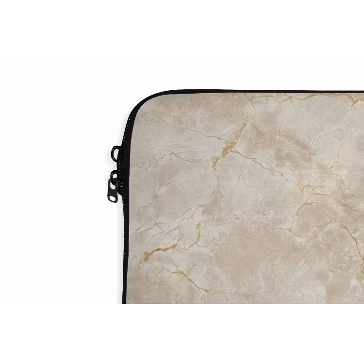 Lichtbeige - Marmer - Aders laptophoes neopreen klein 279 -detail
