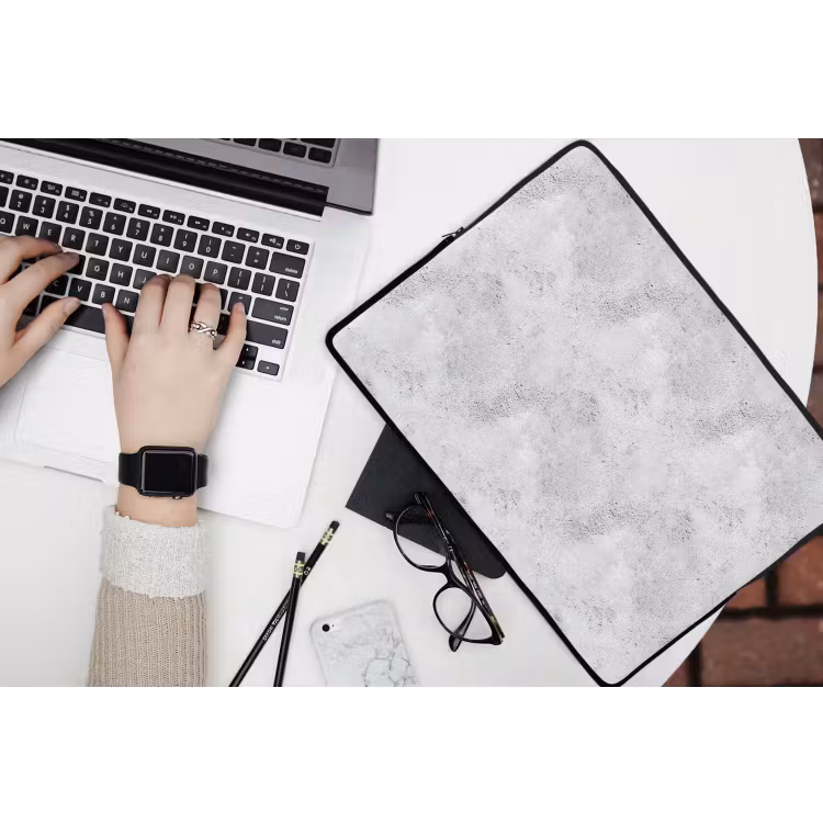 Lichtgrijs - Ruw - Subtiel laptophoes neopreen klein 279 -bureau
