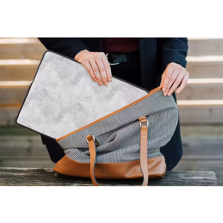 Lichtgrijs - Ruw - Subtiel laptophoes neopreen klein 279 -tas