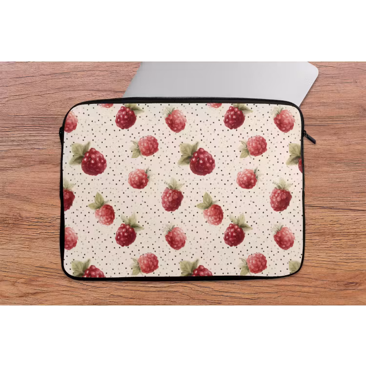 Framboos - Stippen - Rood laptophoes neopreen klein 279 -tafel