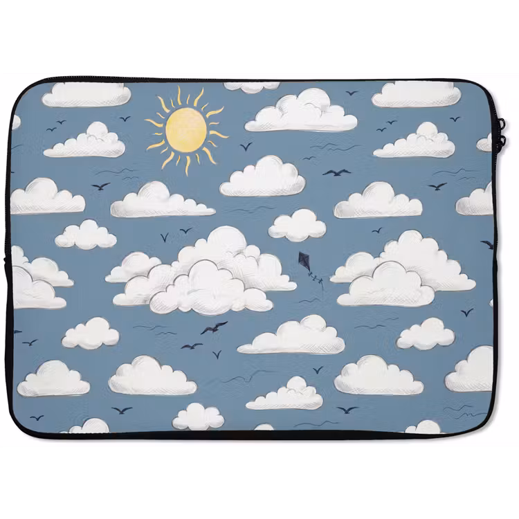 Lucht - Zon - Wolken - Natuur - Blauw laptophoes neopreen klein -zkaufland3dotto