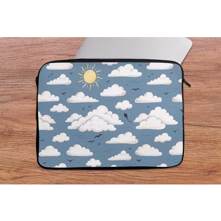 Lucht - Zon - Wolken - Natuur - Blauw laptophoes neopreen klein -tafel