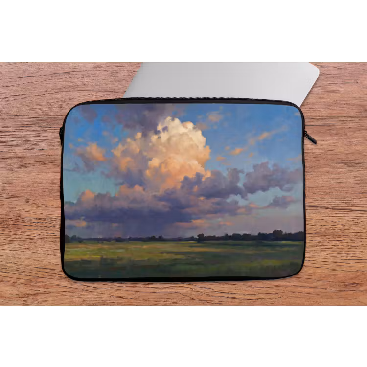 Lucht - Wolken - Landschap - Modern - Oranje laptophoes neopreen klein -tafel