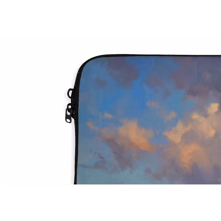 Lucht - Wolken - Landschap - Modern - Oranje laptophoes neopreen klein -detail