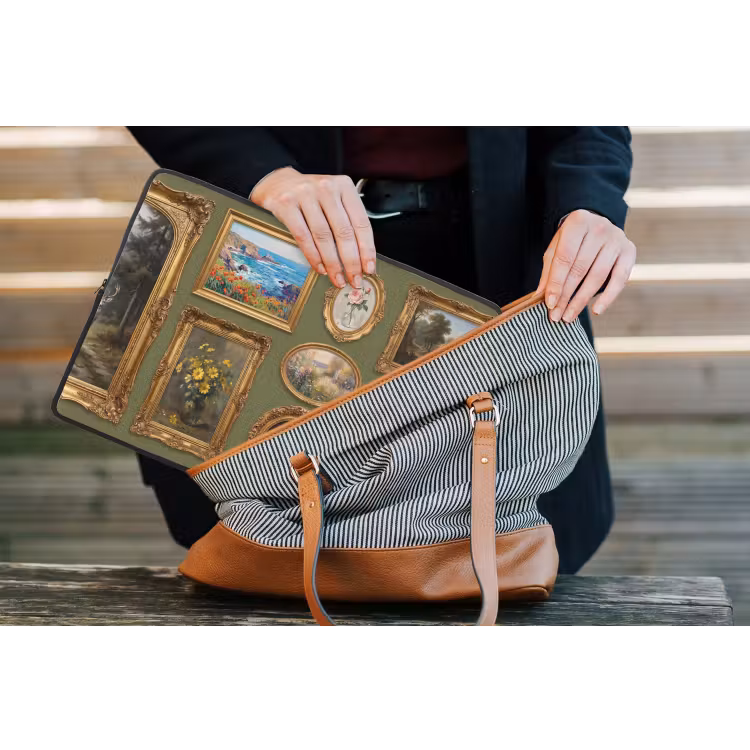 Hert - Bos - Natuur - Klassiek - Dieren laptophoes neopreen klein -tas