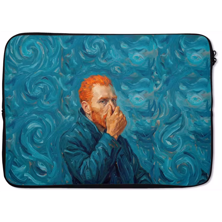 Portret - Klassiek - Blauw laptophoes neopreen klein -zkaufland3dotto