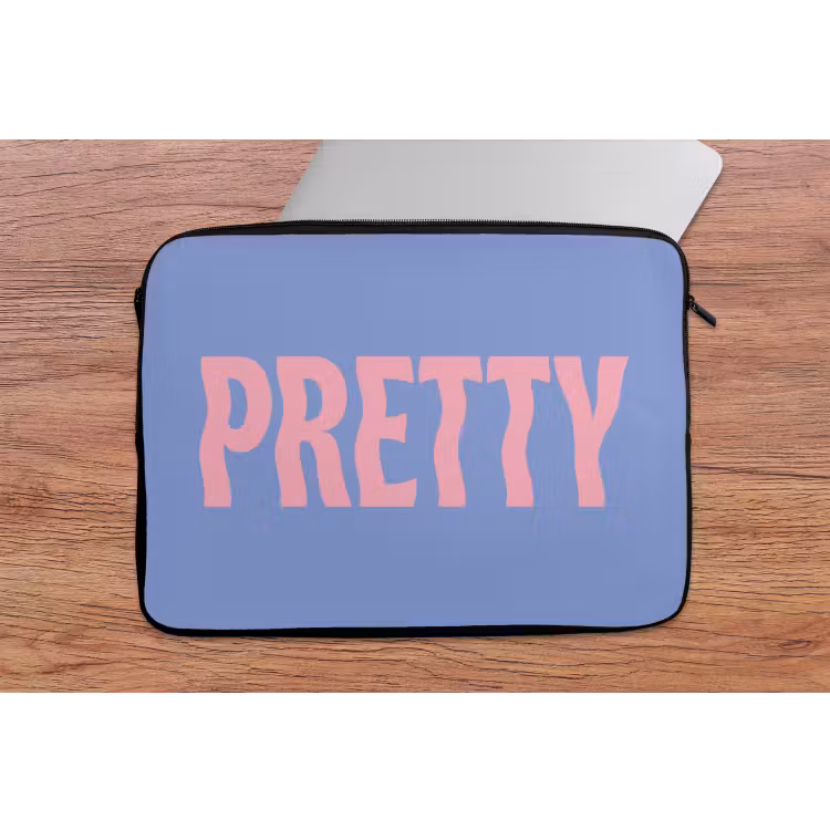 Pretty - Roze - Blauw - Golvend laptophoes neopreen klein -tafel