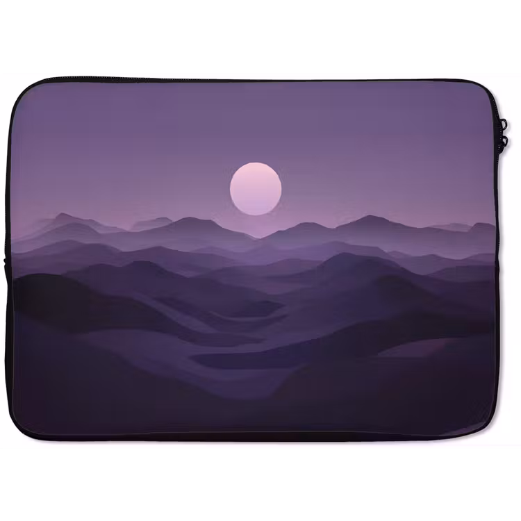 Heuvels - Paars - Mist - Zon laptophoes neopreen klein -zkaufland3dotto