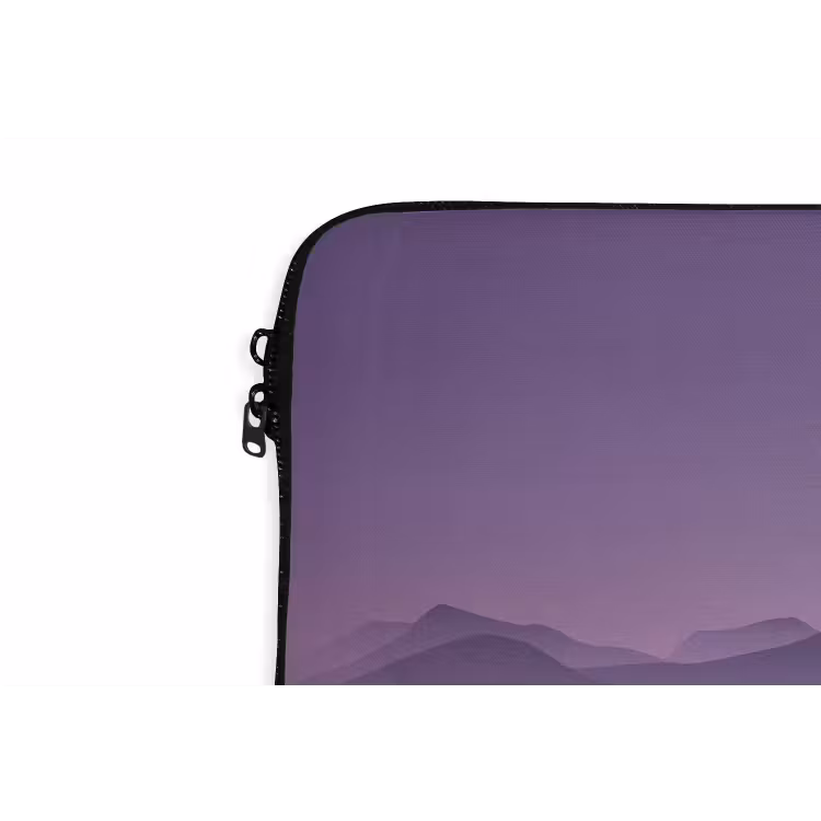 Heuvels - Paars - Mist - Zon laptophoes neopreen klein -detail