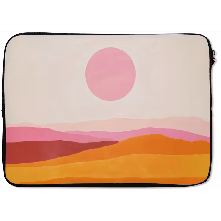 Heuvels - Oranje - Zon - Abstract laptophoes neopreen klein -zkaufland3dotto