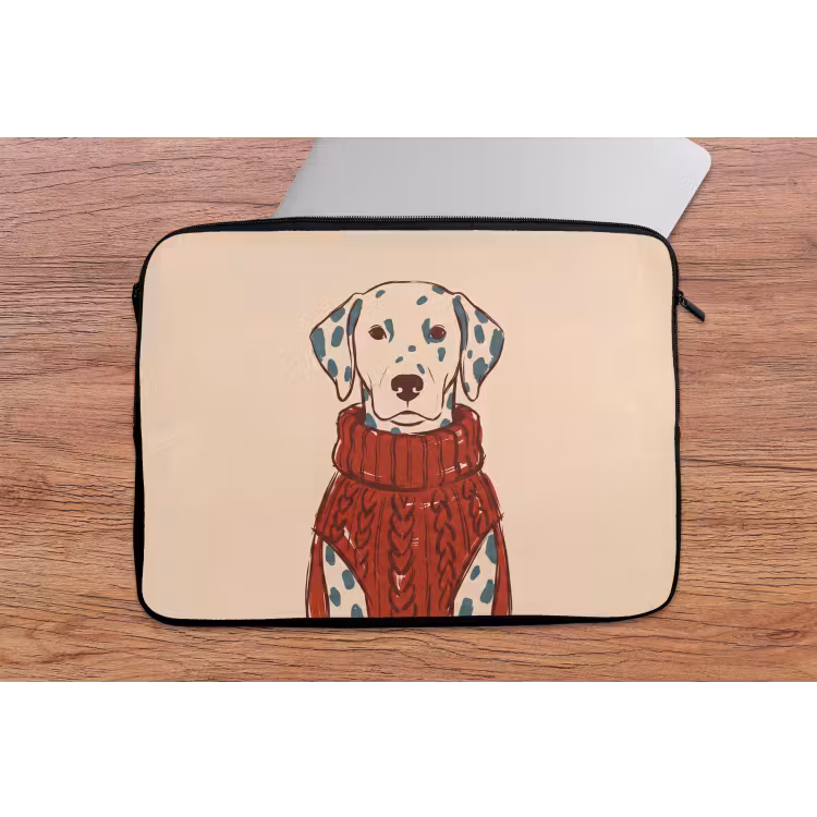 Hond - Trui - Winter - Dieren - Rood laptophoes neopreen klein -tafel