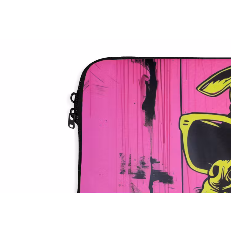 Hond - Zonnebril - Roze - Art laptophoes neopreen klein -detail