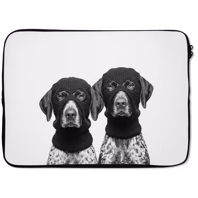 Honden - Bivakmuts - Zwart - wit laptophoes neopreen klein -zkaufland3dotto