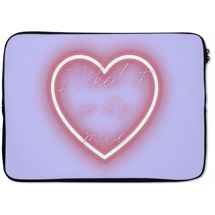 I liked it so it's mine - Neon hart - Paars laptophoes neopreen klein -zkaufland3dotto