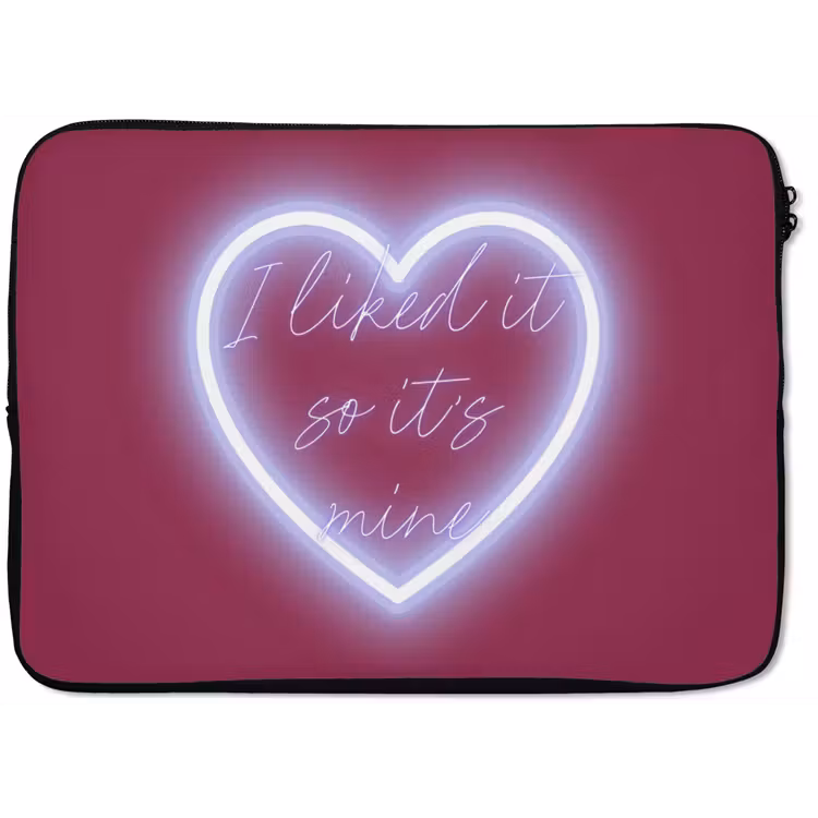 I liked it so it's mine - Neon hart - Roze laptophoes neopreen klein -zkaufland3dotto