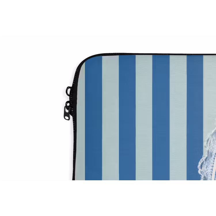 Illustratie - Bessen - Blauw - Strepen laptophoes neopreen klein -detail