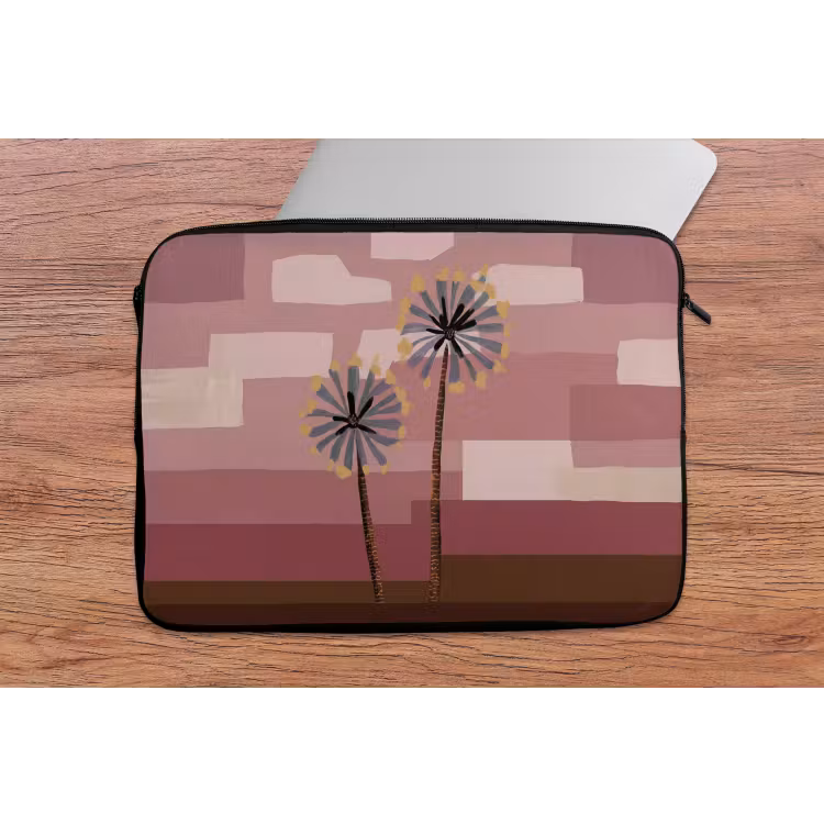 Illustratie - Bloemen - Vlakken - Abstract laptophoes neopreen klein -tafel