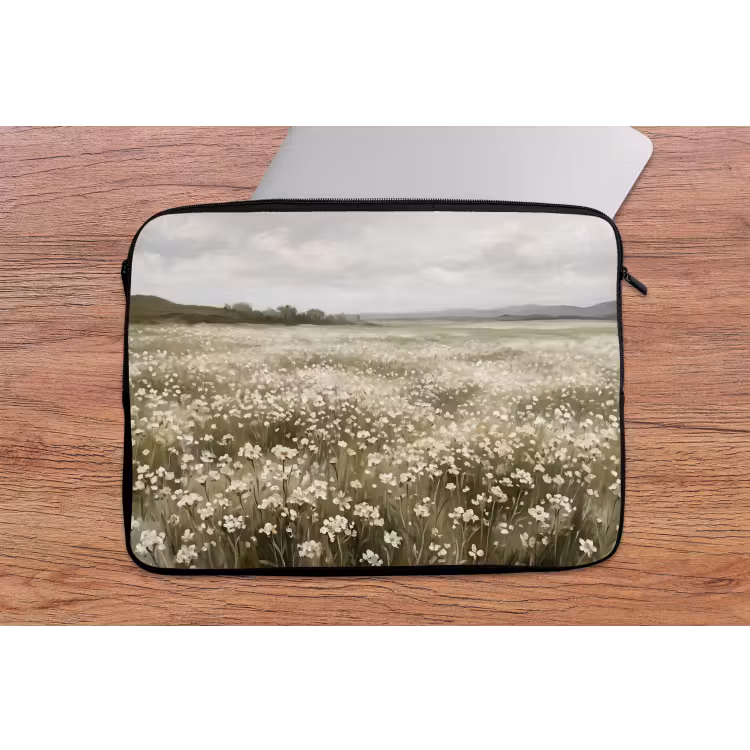Illustratie - Landschap - Wit laptophoes neopreen klein -tafel