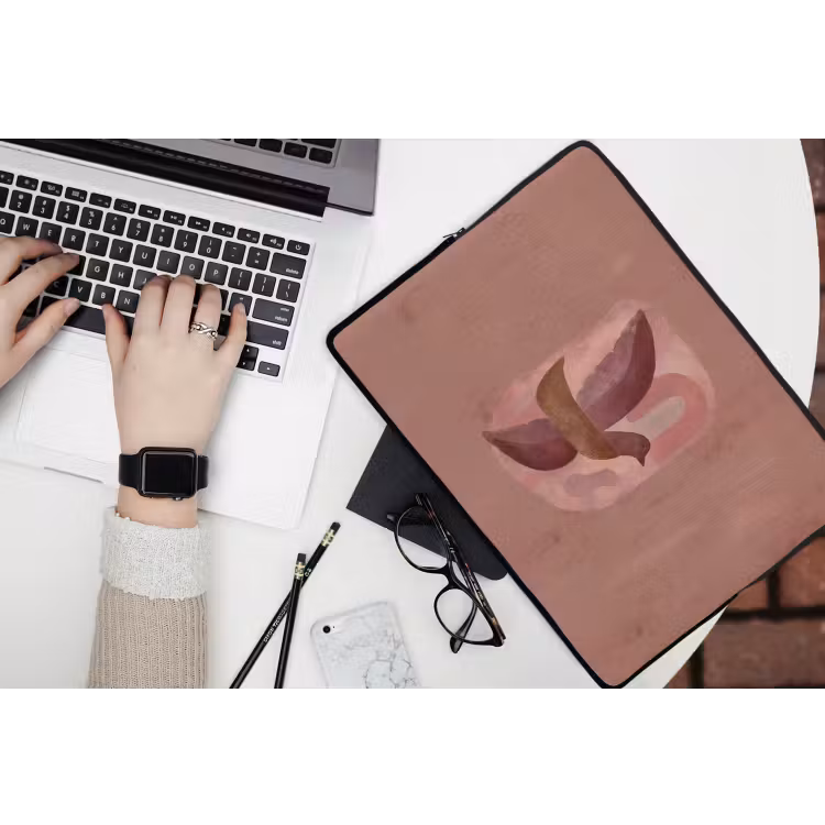 Illustratie - Vogels - Abstract - Roze laptophoes neopreen klein -bureau