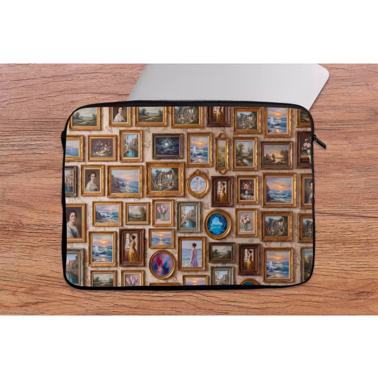 Interieur - Kunst - Collectie - Klassiek - Goud laptophoes neopreen klein -tafel