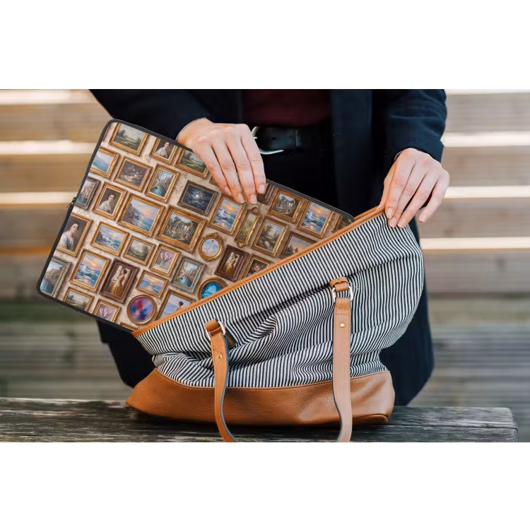 Interieur - Kunst - Collectie - Klassiek - Goud laptophoes neopreen klein -tas