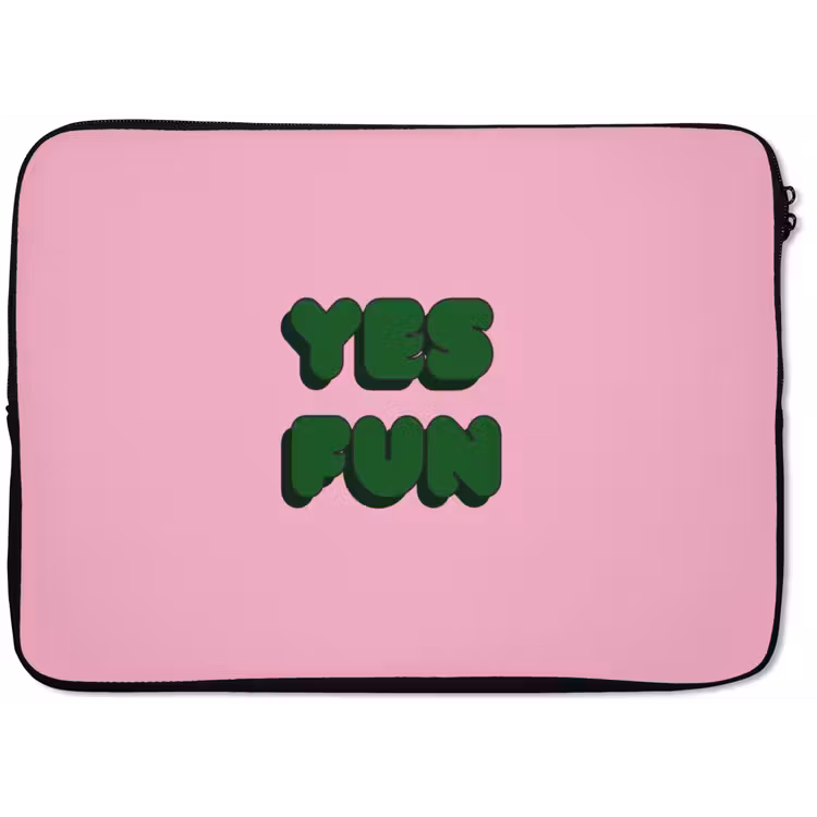 Yes fun - Groen - Roze laptophoes neopreen klein -zkaufland3dotto
