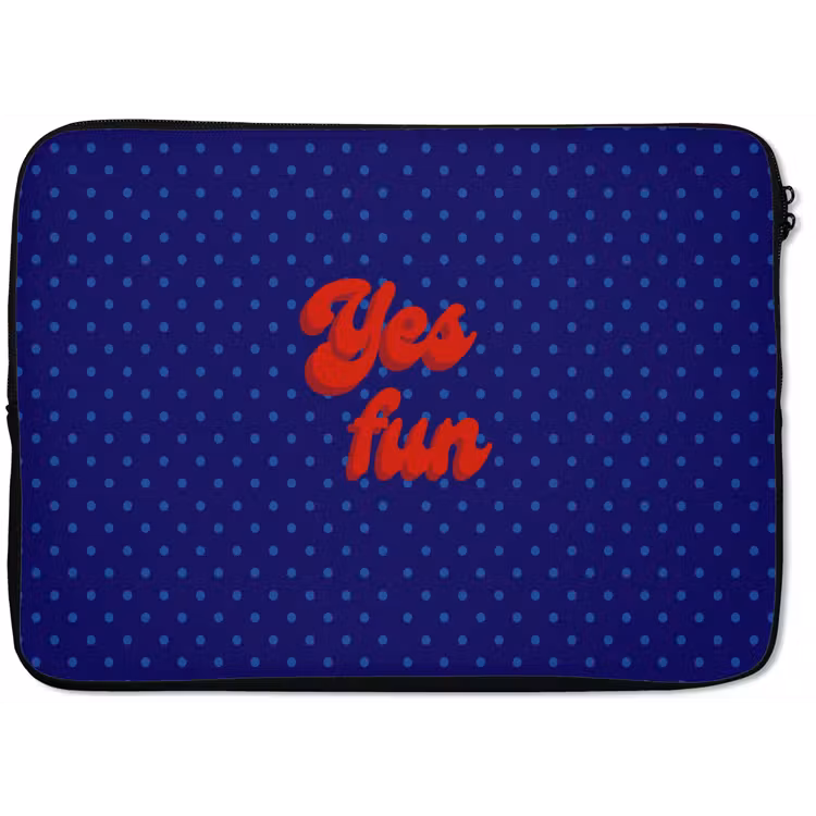 Yes fun - Rood - Blauw - Stippen laptophoes neopreen klein -zkaufland3dotto