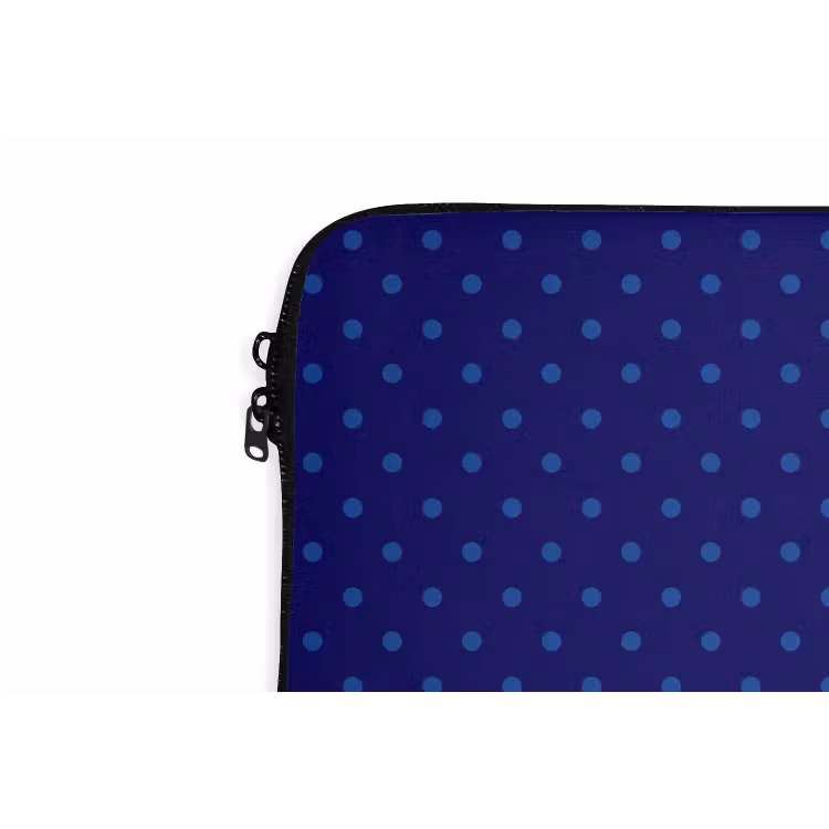 Yes fun - Rood - Blauw - Stippen laptophoes neopreen klein -detail