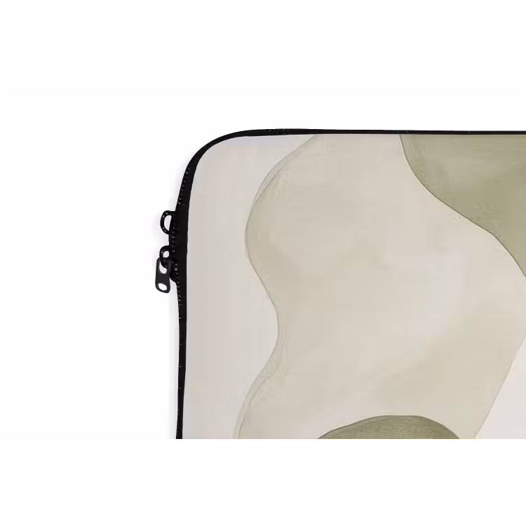 Japandi - Abstract - Groen laptophoes neopreen klein -detail