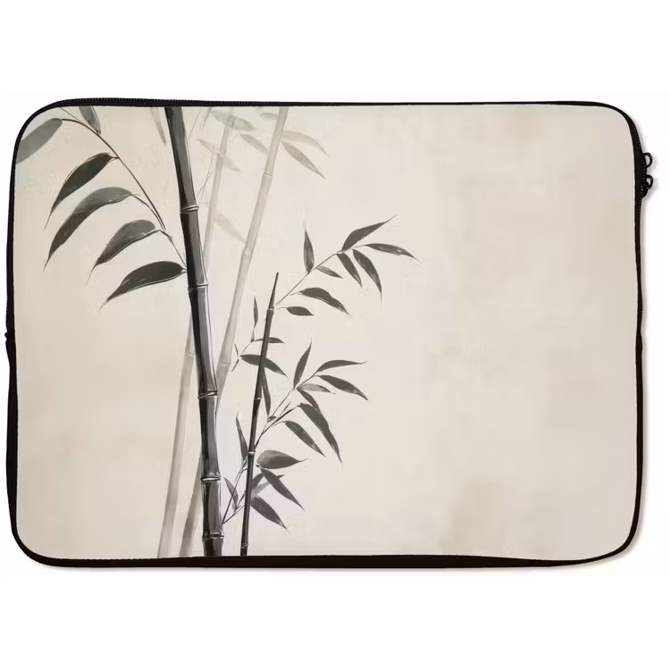 Japandi - Bamboe - Beige laptophoes neopreen klein -zkaufland3dotto