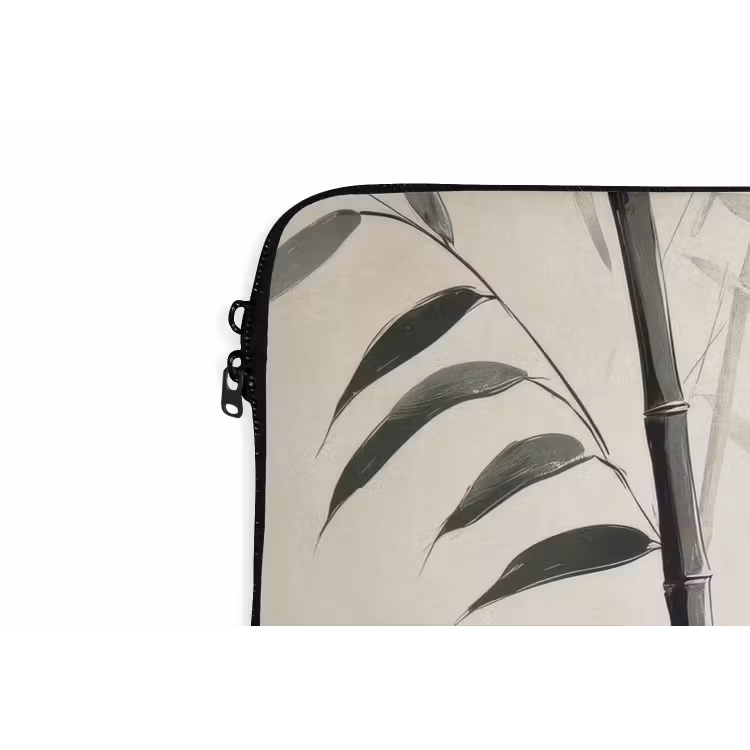 Japandi - Bamboe - Beige laptophoes neopreen klein -detail