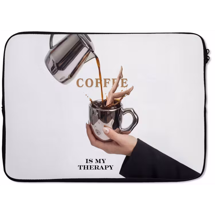 Koffie - Mok - Kan - Therapie laptophoes neopreen klein -zkaufland3dotto