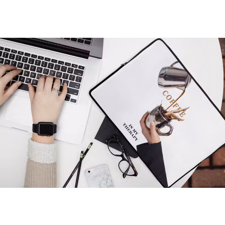 Koffie - Mok - Kan - Therapie laptophoes neopreen klein -bureau