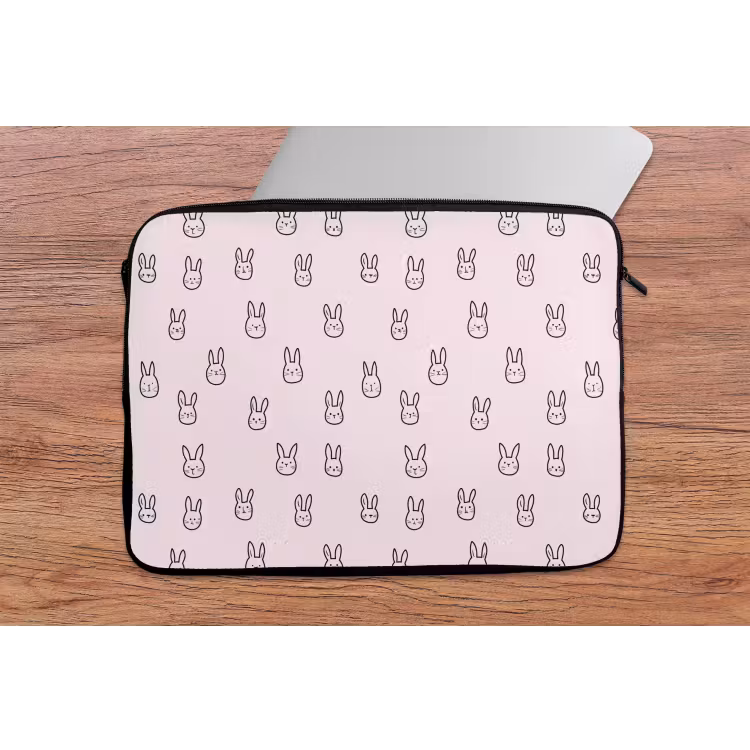 Konijnen - Minimalistisch - Roze laptophoes neopreen klein 279 -tafel