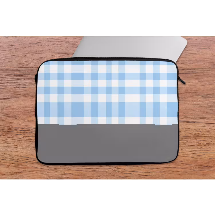 Ruit - Patroon - Blauw laptophoes neopreen klein 279 -tafel
