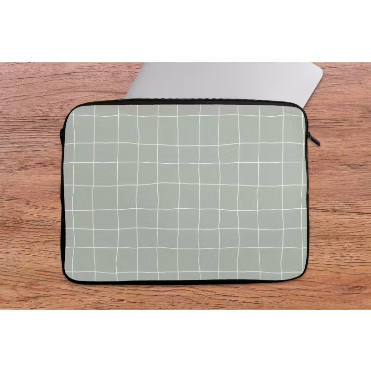 Ruitpatroon - Golvend - Groen laptophoes neopreen klein 279 -tafel