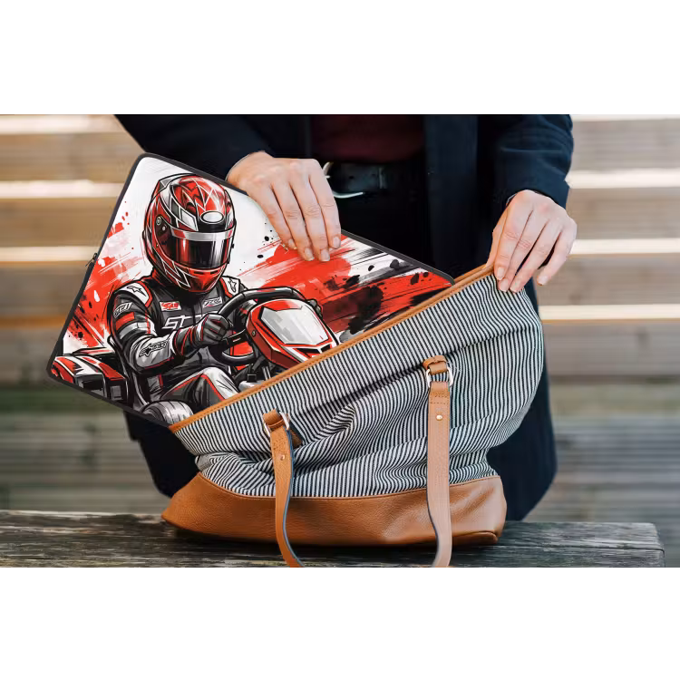 Kart - Coureur - Snelheid - Rood laptophoes neopreen klein -tas