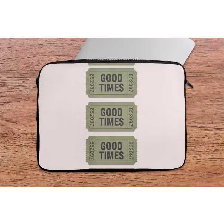 Kaartje - Vintage - Groen - Evenement - Collectie laptophoes neopreen klein -tafel