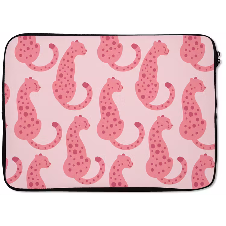 Kat - Gevlekt - Dieren - Patroon - Roze laptophoes neopreen klein -zkaufland3dotto