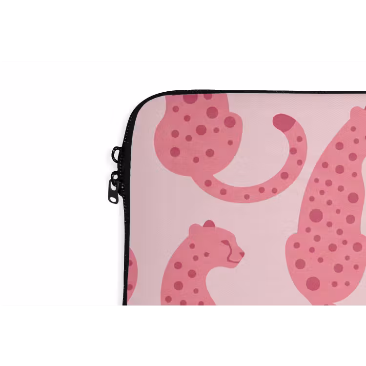 Kat - Gevlekt - Dieren - Patroon - Roze laptophoes neopreen klein -detail